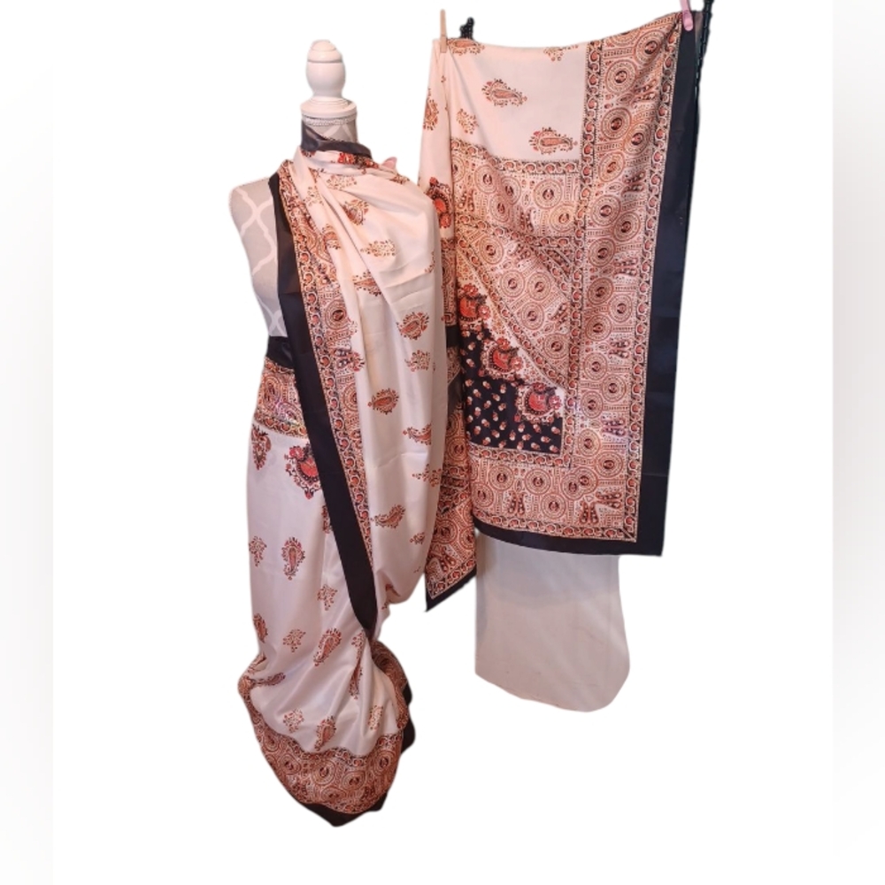 Saree - Orange/Black    6475